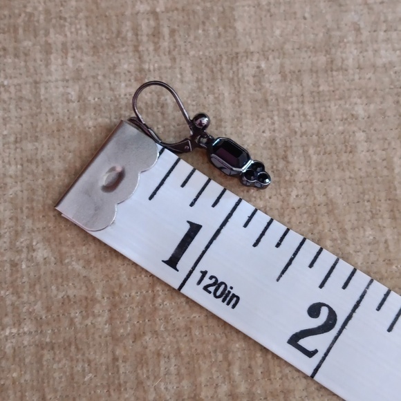 Carolee Black Tone Tear Drop Earrings - Picture 2 of 5